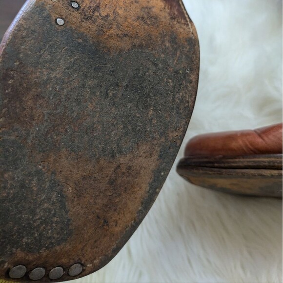 FRYE Men’s Campus Boots rustic square toe tall saddle brown leather (2950) 12 - Picture 10 of 12